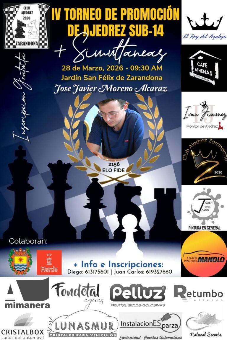 IV TORNEO DE PROMOCIÓN DE AJEDREZ SUB-14 + SIMULTÁNEAS.