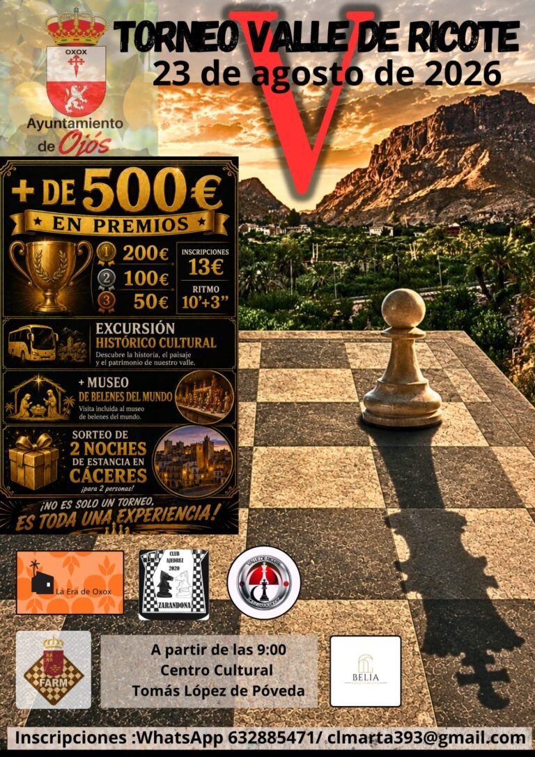 V Torneo Valle de Ricote – Ajedrez 2026